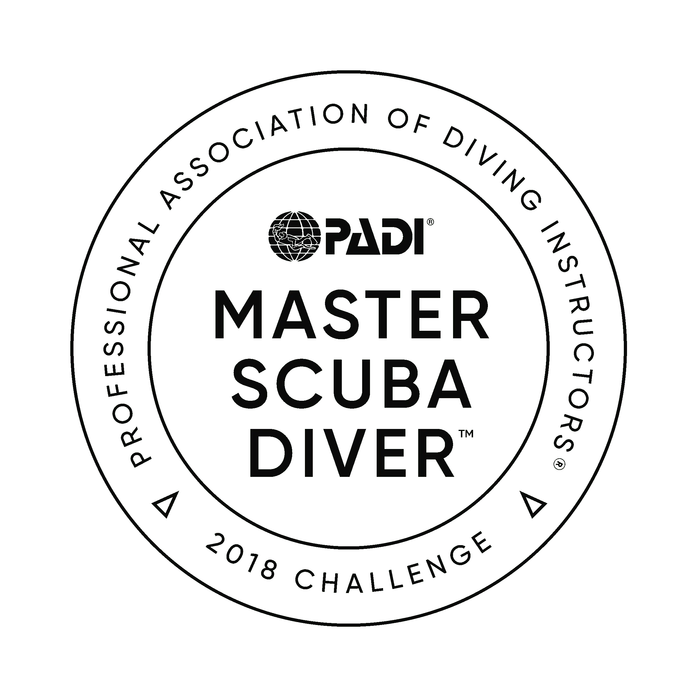 MSD Badges English black at Thresher Shark Divers, Malapascua Island