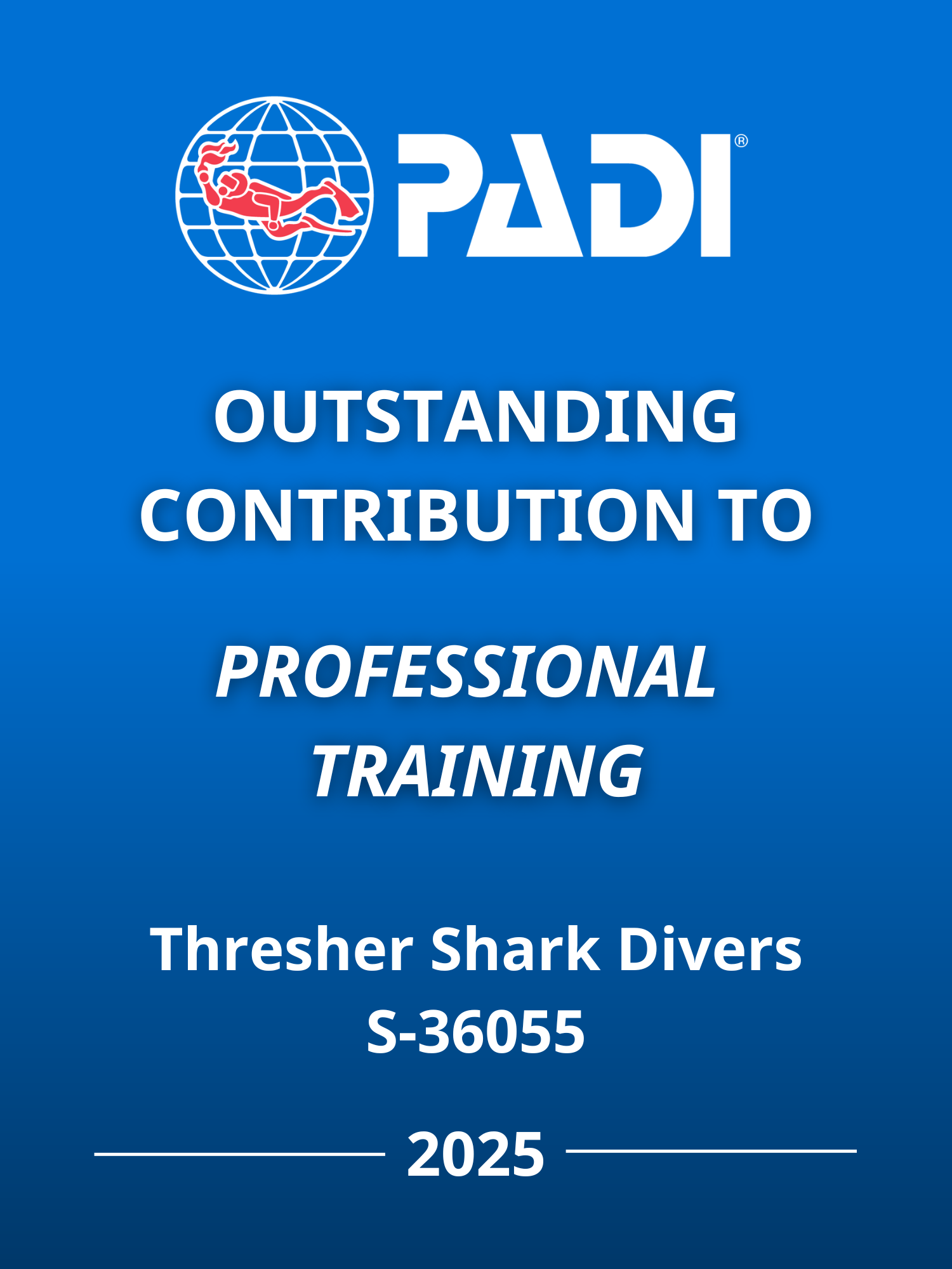PADI Award Professional Training 2025