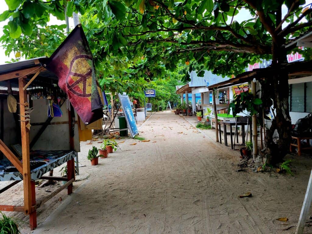 Malapascua Island street market and local village scene