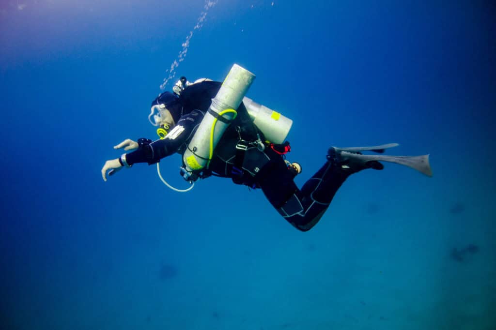 PADI Open Water diving course instruction at Malapascua