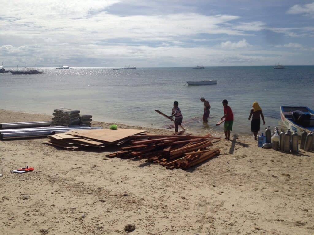 Typhoon Haiyan damage on Malapascua Island, Philippines